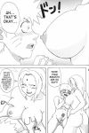 age_difference breast_grab comic doujinshi erect_penis huge_breasts monochrome mosaic_censoring naruhodo_(artist) naruto naruto_uzumaki penis sex size_difference text translated tsunade tsunade_hon_(doujnin) uncensored