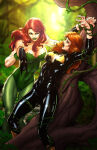 2_girls against_tree age_difference aqua_eyes arms_up barbara_gordon bare_arms bare_shoulders batgirl batman_(series) big_breasts black_bodysuit black_lipstick black_mask blurry blurry_background bodysuit bondage breasts brown_hair cleavage closed_mouth collarbone couple day dc_comics dcau duo female/female female_only femdom femsub gasp gasping green_eyes green_legwear green_leotard green_lipstick green_pantyhose half-closed_eyes hand_up heroine holding holding_mask holding_object jungle legs legwear leotard lezdom lips lipstick long_hair looking_at_another lower_teeth lyxella lyxella_(artist) makeup mask mask_removed medium_breasts multiple_girls nature naughty_face open_mouth outside pamela_isley pantyhose plant poison_ivy red_hair red_lipstick restrained round_teeth skin_tight smile standing straight_hair strapless strapless_leotard superhero_costume superheroine supervillainess surprised teen teenage_girl teeth thighs tree unmasked upper_teeth villainess vine_bondage vines yuri