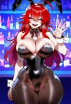 1girl ai_generated bunny_ears bunnysuit curvy curvy_female curvy_figure high_school_dxd long_hair red_hair rias_gremory