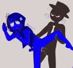 anal anal_insertion anal_sex ass big_penis black_(sprunki) blue_(sprunki) blue_skin blush breath_clouds cloak cum cum_in_ass cum_inside dazed drooling gay_anal gay_domination gay_sex grey_background hat homosexual homosexual_sex hood hoodie incredibox_mod jevin_(sprunki) legs_apart male male/male male_only male_penetrating neppyin penis penis_in_ass precum precum_string saliva self_upload sex sprunki standing_sex yaoi yaoi