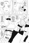 age_difference comic doujinshi erect_penis huge_breasts monochrome mosaic_censoring naruhodo_(artist) naruto naruto_uzumaki penis sex size_difference text translated tsunade tsunade_hon_(doujnin) uncensored