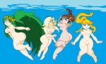 4girls barefoot blonde_female completely_nude crossover deity feet female green_eyes green_hair kid_icarus kid_icarus_uprising mario_(series) metroid multiple_girls nintendo nipples nude palutena princess_zelda rosalina samus_aran soles super_mario_bros. super_smash_bros. swimming the1stmoyatia the_legend_of_zelda the_legend_of_zelda:_twilight_princess toes twilight_princess underwater zelda_(twilight_princess) zero_clothes_samus zero_suit_samus