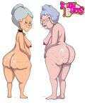 1girl 2females ass ass_focus ass_grab big_ass breasts cellulite cum cum_in_pussy cum_on_body doughbutts emma_webster gilf granny miss_finster muriel_finster nude nude_female recess tagme