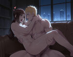 1boy1girl ai_generated ameno_(naruto) blonde_hair brown_hair curvy curvy_female curvy_figure long_hair naruto naruto_shippuden naruto_uzumaki nude ponytail sex