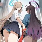 2_girls ai_generated asuna_(blue_archive) blue_archive karin_(blue_archive) muto_night pov