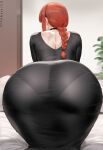 1girl ai_generated ass braid chainsaw_man curvy curvy_female curvy_figure dress long_hair makima_(chainsaw_man) red_hair