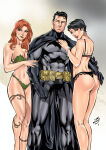 1boy 2_girls adapted_costume alternate_costume ass back bangs bare_arms bare_ass bare_back bare_legs bare_shoulders batman batman_(series) belt big_ass big_breasts black_bra black_cape black_gloves black_hair black_lingerie black_panties black_underwear bodysuit bra bracelet breasts brown_eyes brown_hair bruce_wayne cape catwoman cleavage closed_mouth couple dc_comics dcau earrings expressionless eyeshadow gloves green_bra green_eyes green_eyeshadow green_lingerie green_lipstick green_panties green_underwear grey_bodysuit grin half-closed_eyes head_tilt hero hetero hugging jewelry juniormaia100 juniormaia100_(artist) legs legs_together lingerie lips lipstick long_cape long_hair love makeup medium_breasts midriff multiple_girls naughty_face no_mask pamela_isley panties parted_lips pearl pearl_bracelet pink_eyeshadow poison_ivy red_hair red_lipstick romantic romantic_couple romantic_trio selina_kyle serious short_hair sideboob smile standing straight_hair superhero superhero_costume supervillainess swept_bangs thick_thighs thighs trio underwear villainess yellow_belt yellow_eyes