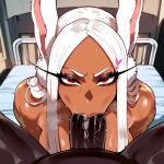1boy1girl 1girl ai_generated curvy curvy_female curvy_figure dark-skinned_female dark-skinned_male dark_skin fellatio miruko my_hero_academia nude rabbit_ears rabbit_girl rumi_usagiyama sex white_hair