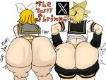 1boy 1girl ass big_ass booty_shorts breasts femboy huge_ass kagamine_len kagamine_rin thetastyshrimp twerking vocaloid