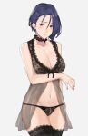 1girl 1girl 1girl alluring bare_arms bare_midriff bare_shoulders bare_thighs belly big_breasts black_bra black_panties blue_hair blush blush bra child_bearing_hips choker cleavage embarrassed female_only fire_emblem fire_emblem:_three_houses fire_emblem_heroes front-tie_top hair_between_eyes human human_only intelligent_systems j@ck lace-trimmed_bra lace-trimmed_legwear lace-trimmed_panties lace-trimmed_thighhighs light-skinned_female light_skin lingerie lingerie_only looking_at_viewer mature mature_female mesh navel nintendo panties purple_eyes shamir_nevrand short_hair soft soft_breasts solo_female stockings stomach underwear underwear_only wide_hips