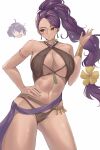 1girl alluring athletic_female big_breasts brown_eyes calmgreentori dancer_outfit female_abs fire_emblem fire_emblem:_three_houses fit_female intelligent_systems nintendo petra_macneary purple_hair