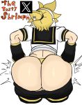 1boy ass big_ass booty_shorts femboy huge_ass kagamine_rin thetastyshrimp vocaloid