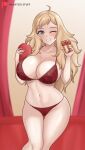 1girl 1girl 1girl alluring big_breasts cleavage female_only fire_emblem fire_emblem_fates hayato_stuff intelligent_systems light-skinned_female light_skin looking_at_viewer nintendo one_eye_closed ophelia_(fire_emblem) panties red_panties underwear valentine's_day wink