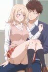 1boy 1girl ai_generated couple medeka_kuroiwa medeka_kuroiwa_impervious_to_my_charms mona_kawai pussy sitting_on_lap