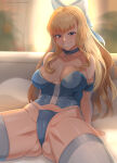 1girl alluring athletic_female big_breasts blonde_hair blue_eyes bra charlotte_(fire_emblem) fire_emblem fire_emblem_fates fit_female hocen intelligent_systems lingerie nintendo panties spread_legs underwear