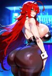 1girl ai_generated ass bunny_ears bunnysuit curvy curvy_female curvy_figure high_school_dxd long_hair red_hair rias_gremory