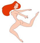 1girl 2025 ass closed_eyes closed_mouth dancing disney edit female_only human jessica_rabbit nerdsman567 nipples sideboob tagme white_background who_framed_roger_rabbit