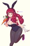 1girl 1girl 1girl alluring breasts bunny_ears bunny_girl bunnysuit female_only fire_emblem fire_emblem_engage gloves intelligent_systems leotard nintendo one_eye_closed pantyhose raydango yunaka_(fire_emblem)