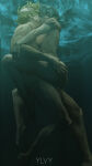 1boy 1girl artist_name ass ass_grab black_hair blonde_hair breasts chainsaw_man closed_eyes completely_nude denji_(chainsaw_man) female hand_on_another's_head high_res hugging male nude reze_(chainsaw_man) sex sideboob smile straight underwater water ylvy_(ylvish)