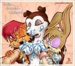  anthro breasts bunnie_rabbot canine colleen cum cum_on_breasts cute dog faceless_male female furry group_sex hedgehog human joe_randel joe_randel_(artist) lagomorph male nipples penis rabbit road_rovers rough_collie sally_acorn sega sex sonic sonic_(series) sonic_the_hedgehog tongue tongue_out 