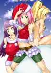 3girls abs areolae arms ass back belly belt big_breasts bike_shorts bikini_top black_hair blond_hair blonde_hair blue_eyes bra breasts chest christmas_hat erect_nipples eyelashes female females green_eyes grin hair hat headgear hinata_hyuuga huge_breasts ino_yamanaka large_breasts legs long_hair multiple_girls naruto naruto_shippuden nipples nude pink_hair pixiv ponytail purple_eyes purple_hair sakura_haruno santa_costume santa_hat santa_suit short_hair shorts shoulders small_breasts smile snow sunahara_wataru thighs women