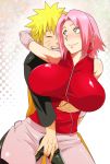  1boy 1girl alternate_breast_size arms ass big_breasts blond_hair blonde_hair blush blushing breasts closed_eyes eyelashes female finger_in_pussy fingering fingering_through_clothes fingers fingers_in_pussy girl green_eyes guy hair hands happy hug hug_from_behind huge_breasts large_breasts man naruto naruto_shippuden naruto_uzumaki open_mouth pink_hair pussy reach-around reach_around sakura_haruno short_hair skirt smile sunahara_wataru teeth thighs through_clothes woman 