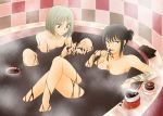 2_girls alphard bath breasts canaan canaan_(character) chocolate female licking multiple_girls nude nude short_hair tagme yuri