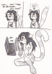 2013 anthro breasts female genet hair hi_res long_hair mammal masturbation monochrome nipples nude original original_character raiettei_(artist) raiettei_(character) solo vaginal vaginal_masturbation viverrid