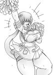 1girl 1girl alternate_costume big_breasts breasts cheerleader impossible_clothes king_of_fighters miniskirt pom_poms pose shermie short_hair skirt