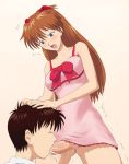 asuka_langley_souryuu cum futanari futanari_on_male male neon_genesis_evangelion oral partially_clothed shinji_ikari