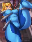 1girl big_breasts blonde_hair blue_eyes breasts female_focus high_res jmg long_hair mature mature_female metroid nintendo patreon patreon_paid patreon_reward rape ridley samus_aran solo_female tail_sex video_game_character video_game_franchise zero_suit zero_suit_samus