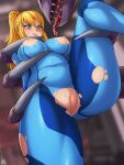 1girl big_breasts blonde_hair blue_eyes breasts female_focus high_res jmg long_hair mature mature_female metroid nintendo patreon patreon_paid patreon_reward rape ridley samus_aran solo_female tail_sex video_game_character video_game_franchise zero_suit zero_suit_samus