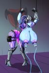 avalewds bondage gigantic_breasts milking_machine overwatch putple_hair widowmaker widowmaker_(overwatch)