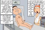 blackzacek cheating_wife cmdrzacek family_guy glenn_quagmire hospital hospital_bed lois_griffin nurse nurse_cap pale_breasts text