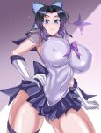  1girl alternate_costume big_breasts breasts cosplay impossible_clothes jet_(artist) kimetsu_no_yaiba kochou_shinobu purple_hair revealing_clothes sailor_moon short_hair 