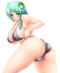 ass breasts cameltoe female harumi_(harumix) high_res highres huge_breasts kochiya_sanae love_bulge swimsuit touhou