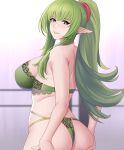 1girl 1girl 1girl alluring aslind_samure aslindsamure ass ass_hold back bare_back big_ass big_breasts bra breasts female_only fire_emblem fire_emblem_awakening from_behind green_eyes green_hair green_panties grin lingerie long_hair looking_at_viewer looking_back nintendo panties pointy_ears ponytail presenting presenting_ass presenting_hindquarters smile tiki_(adult)_(fire_emblem) tiki_(fire_emblem) underwear very_long_hair