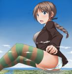  anime butt_crush city color drawing female giantess giga_giantess lynette_bishop ochiko_terada panties strike_witches surprised 