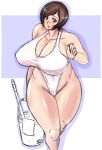 blush breasts cleavage curvy high_res highres hips kinokoutarou milf plump swimsuit wide_hips