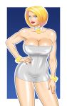 big_breasts blonde_hair blue_hair bluebullpen breasts dc dress power_girl smile