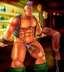 1boy abs bara carver dragon_quest dragon_quest_vi erection foreskin hassan human male male_only masculine muscle muscular partially_clothed pecs penis pink solo solo_focus sweat uncut underwear yaoi