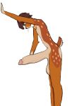 1boy 1girl anthro brown_fur brown_hair deer deer_tail femboy furry hung_trap masturbation nude penis
