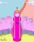 adventure_time animated ber00 dress_lift gigantic_ass gigantic_breasts hourglass_figure naughty_face pink_hair pink_skin princess_bubblegum