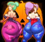 1girl 2_girls amity_blight ass ass_focus big_ass bottom_heavy breasts bubble_butt cosplay crossover_cosplay darkstalkers daughter double_ass_focus elf elf_female fat_ass female_only gluteal_fold green_hair halloween huge_ass large_ass lilith_aensland_(cosplay) looking_at_viewer looking_back massive_ass milf milf morrigan_aensland_(cosplay) mother_&_daughter n-kosi n-kosi_(coloring) odalia_blight png purple_hair rear_view the_owl_house the_owl_house_(finale) thick_ass thick_thighs thunder_thighs wide_hips