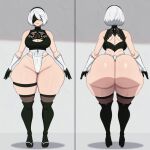 1girl ai_generated ass big_ass breasts fundoshi fundoshilover101 huge_ass nier:_automata square_enix tabi_socks yorha_2b