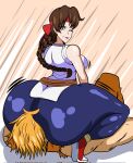 1boy 1girl ass big_ass breasts facesitting gigantic_ass huge_ass king_of_fighters shingattai yuri_sakazaki