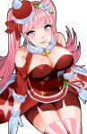 1girl 1girl 1girl absurd_res alluring alternate_costume bare_shoulders bare_thighs big_breasts blunt_bangs ceroccb christmas cleavage dress female_only fire_emblem fire_emblem:_three_houses fire_emblem_heroes from_above fur-trimmed_gloves fur_choker fur_trim gloves high_res hilda_valentine_goneril hilda_valentine_goneril_(winter) intelligent_systems light-skinned_female light_skin long_hair looking_at_viewer nintendo official_alternate_costume pink_eyes pink_hair pink_lips red_dress sitting smile stockings striped striped_thighhighs thick_thighs thighs twin_tails vertical-striped_thighhighs vertical_stripes white_gloves