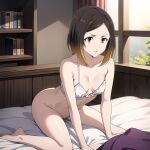 ai_generated barefoot blqnkname1 bra_only brown_eyes deviantart first_porn_of_character kirara_mizutani mizutani_kirara on_knees small_breasts that_time_i_got_reincarnated_as_a_slime two-tone_hair