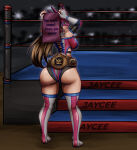 1girl ass back bandai_namco big_ass brown_eyes brown_hair brunette brunette_female brunette_hair brunette_hair_female champion championship_belt dat_ass deviantart hentai-foundry jaycee jaycee_(tekken) john_cena julia_chang kyunamaori long_hair mask masked masked_female masked_girl namco namco_bandai solo solo_female solo_focus solo_human tekken tekken_tag_tournament_2 wrestler wrestling wrestling_arena wrestling_attire wrestling_belt wrestling_boots wrestling_gear wrestling_mask wrestling_outfit wrestling_ring wwe xwf