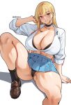 1girl big_breasts blonde_hair bubble_butt cleavage cromwellb horny inviting_to_sex kitagawa_marin looking_at_viewer marin_kitagawa my_dress-up_darling pose red_eyes sitting sono_bisque_doll_wa_koi_wo_suru spread_legs teasing thick_thighs